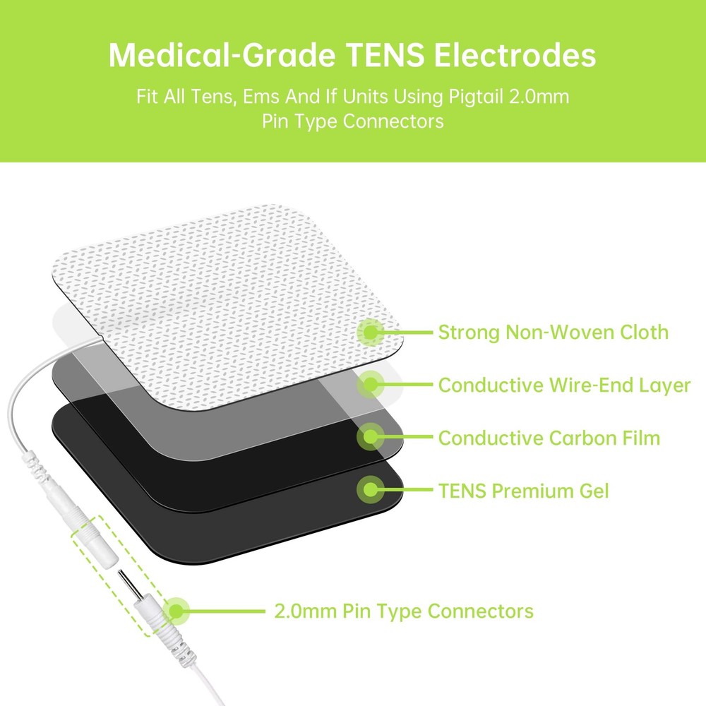 30 Pieces TENS Unit Replacement Pads, Multiple Sizes Pads 30 pcs