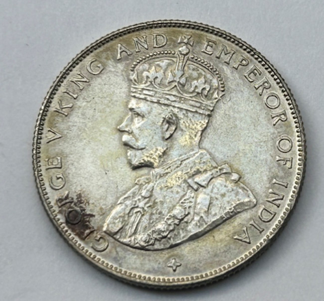 STRAITS SETTLEMENT SILVER 50 CENTS 1920