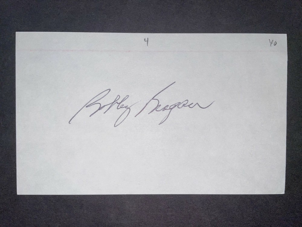1940 DODGERS: Bobby Bragan, SIGNED 3x5 - Died 2010