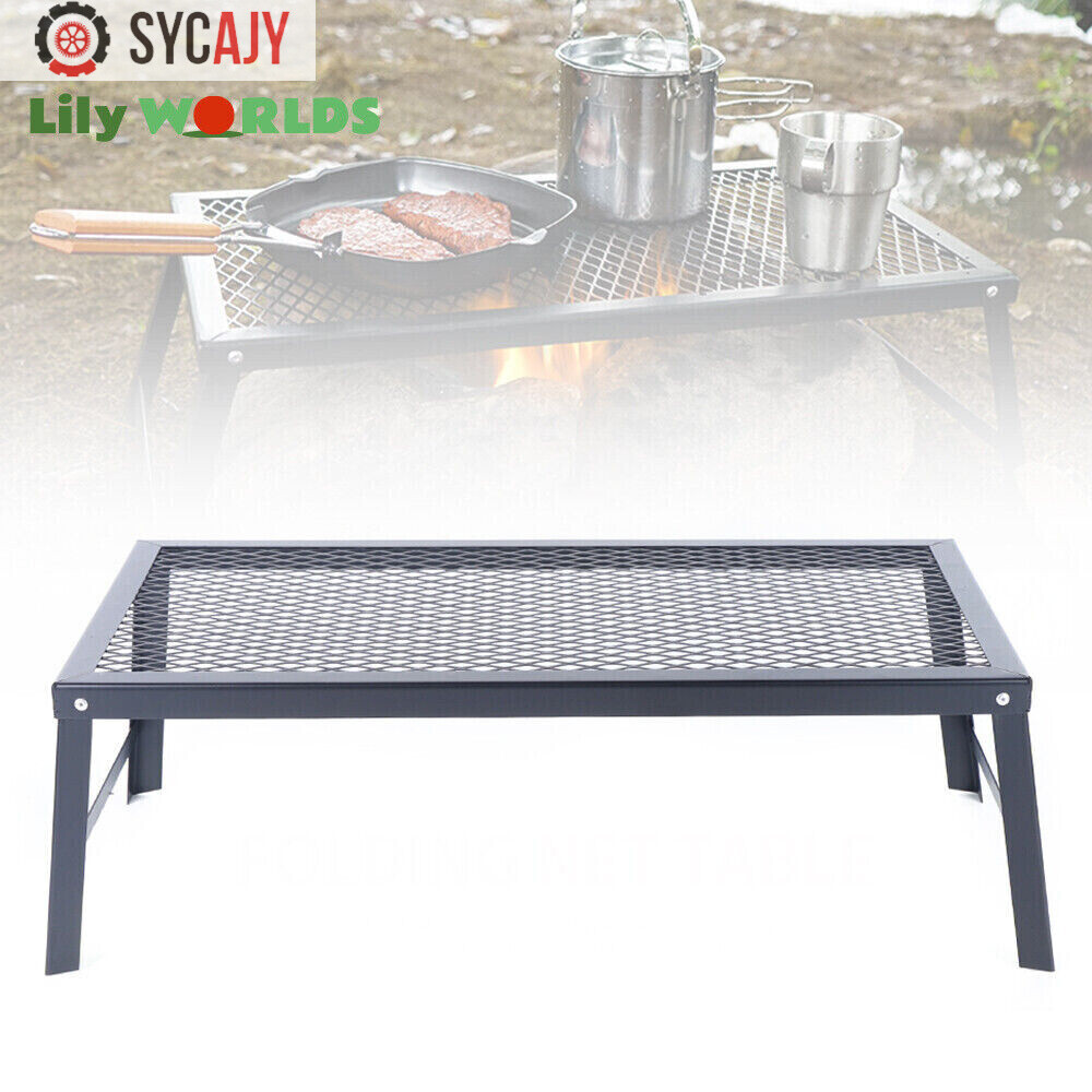 Camping Grill Fire Pit Grate Campfire Cooking Portable Stand Equipment Foldable