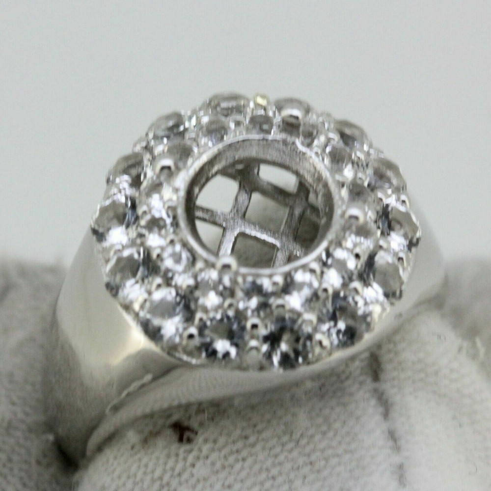 Sterling Silver Semi Mount Ring Setting Round RD 8x8mm