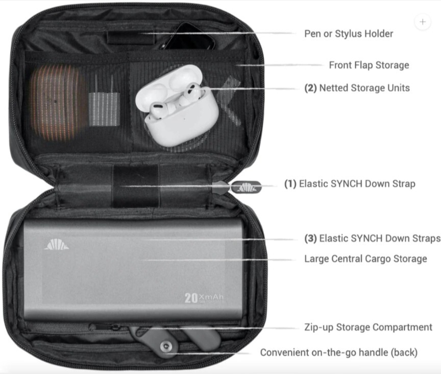 Intelli Synch Universal Tech Organizer with 10 Storage Areas - Premium - Durable