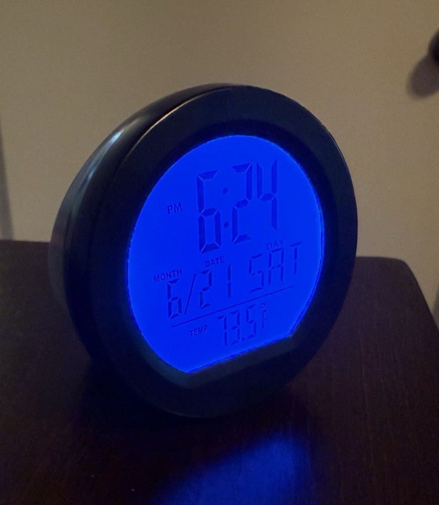 Timloon Car Dashboard Clock with Automatic Backlight at Night, Fahrenheit Temp