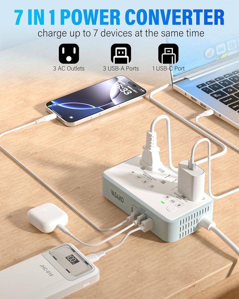 Convertidor Voltaje 220V a 110V 2000W 4 USB