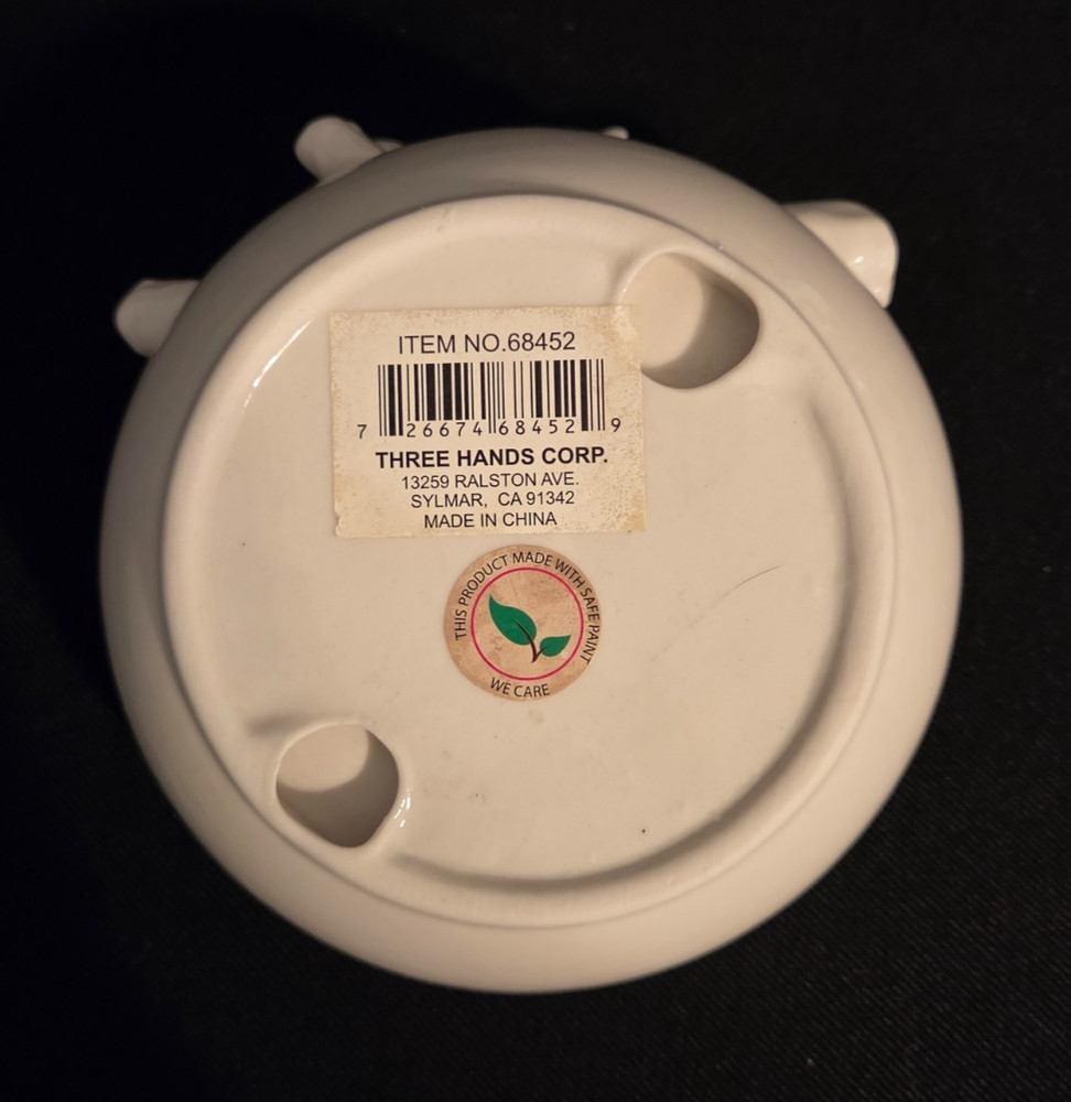 White Ceramic Nut / Candy Dish with Branch and Butterfly