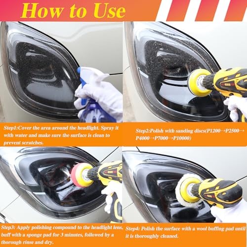 Grit 60-10000 Hook & Loop Sandpaper Set, 3Inch Sanding Disc Drill 60pcs