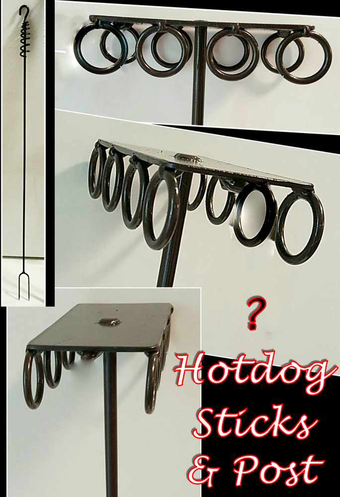 Party Roaster, ? Hotdog Sticks/Roaster & POST Hanger-made by Blacksmith, Camping