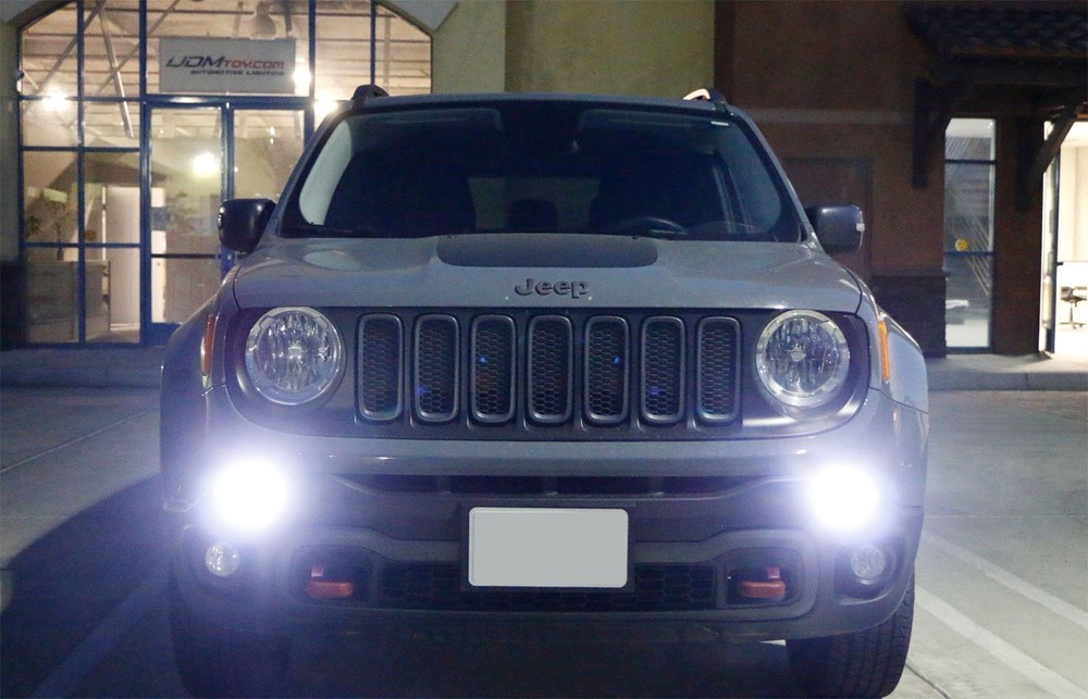 (2) 6500K White LED Daytime Running Light Bulbs For 2015-2019 Jeep Renegade