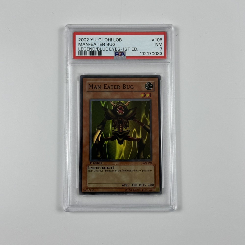 Yu-GI-Oh! - PSA 7  1st Edition LOB-108 Man-Eater Bug
