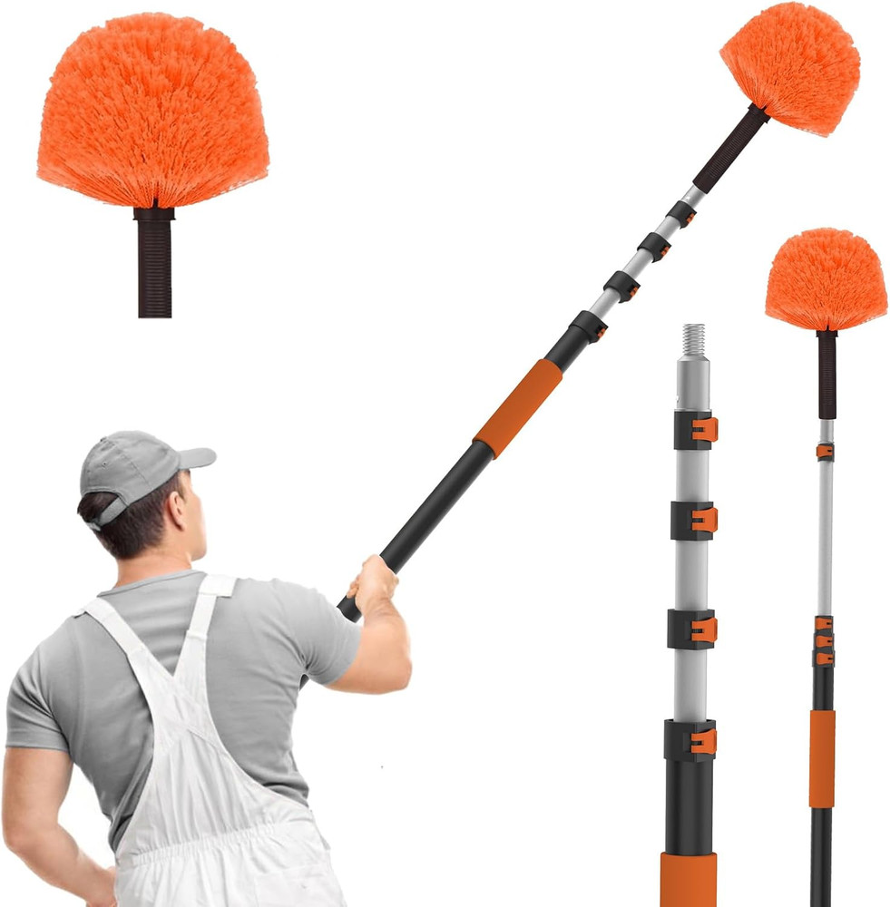 36FT Reach Cobweb Duster with Extension Pole, High Ceiling Long Duster with 7-30