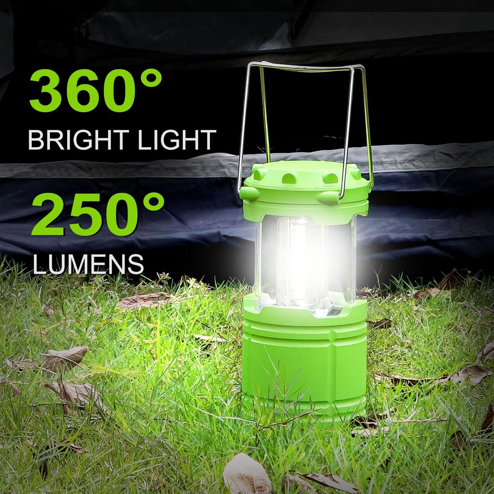 SEAMAGIC 2-Pack LED Green Camping Lanterns, Portable Lights,