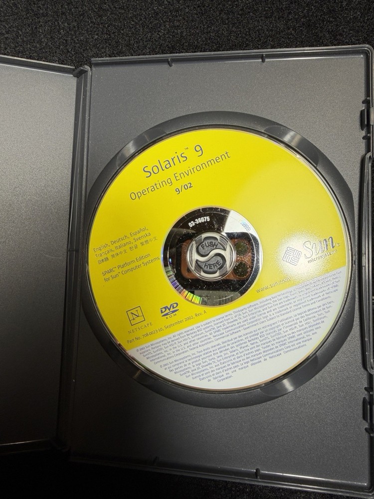 Solaris 9 Operating Environment SPARC Edition Sun Microsystems DVD 12/02