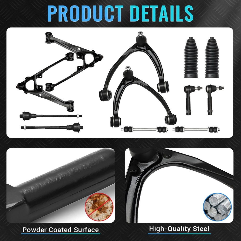 Front Upper Lower Control Arms For 2007-2013 Escalade Chevy Silverado GMC Sierra