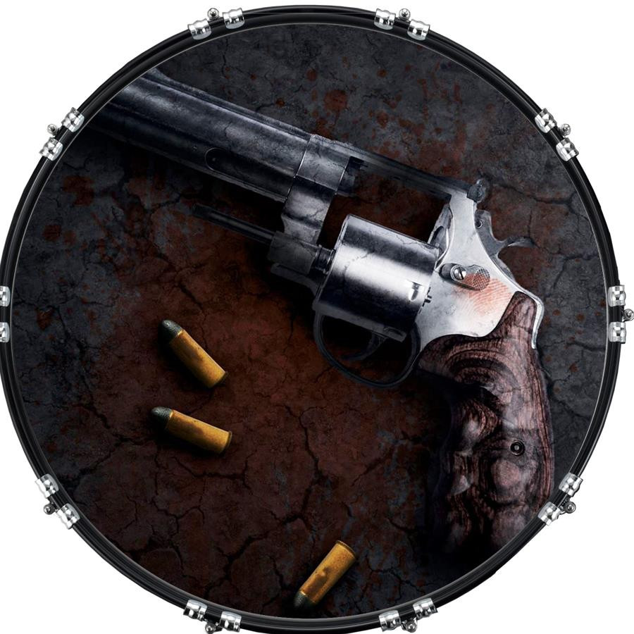 20" Custom Bass Kick Drum Front Head Graphic Graphical 3 Bullets