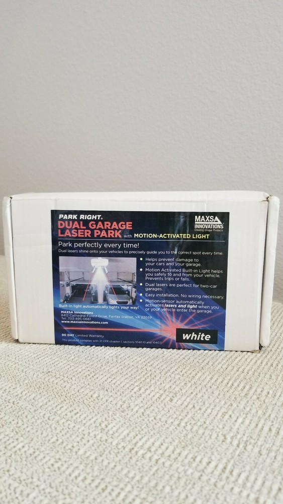 MAXSA Park Right Silver Battery-Powered Dual Garage Laser Park