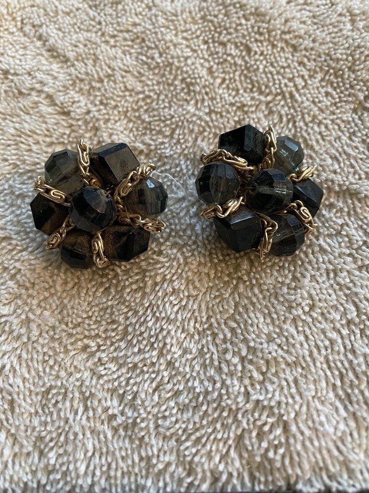 Vintage Western Germany Earrings Gray
