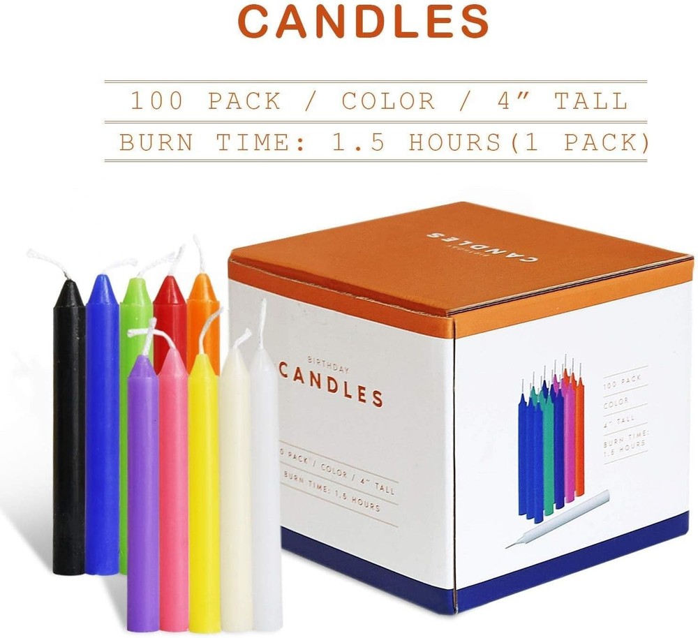 unscented mini taper candle 4 inch 100 pack