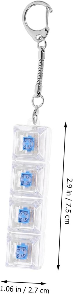 Luminous mechanical keyboard keychain with 4 keys Creative Relief Keychain