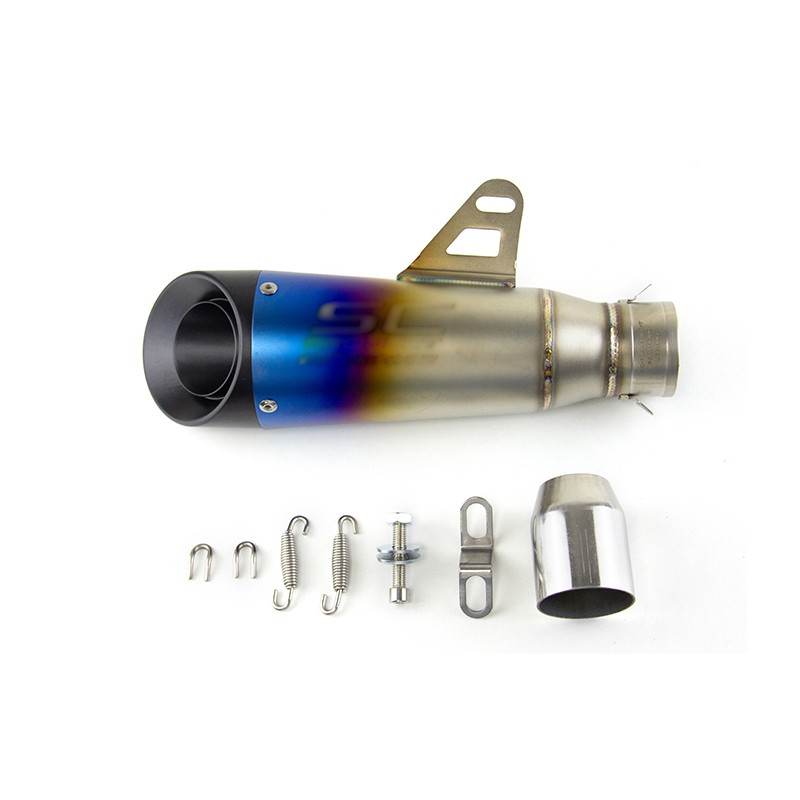 Slip-on 51mm 2" Universal Motorcycle Exhaust Muffler Pipe Tail Tips Blue