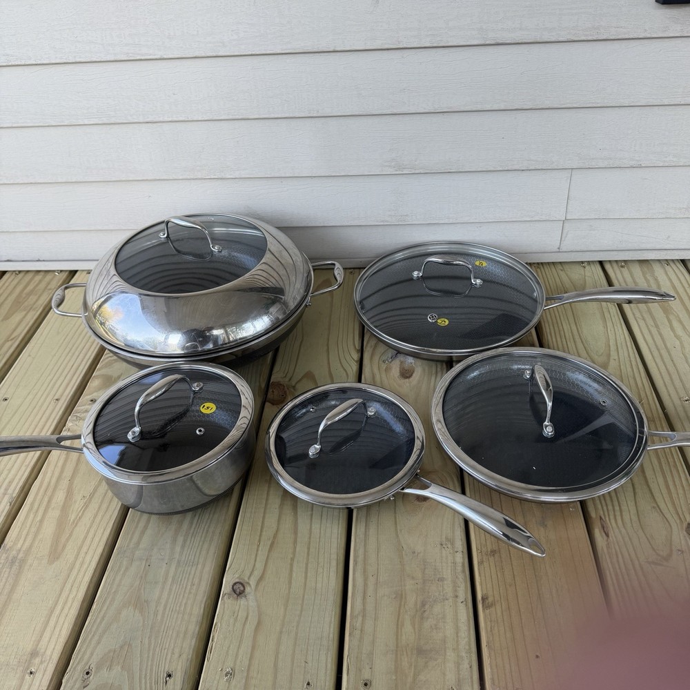 Hexclad Hybrid Cookware 10 Piece Set Preowned Great Condition