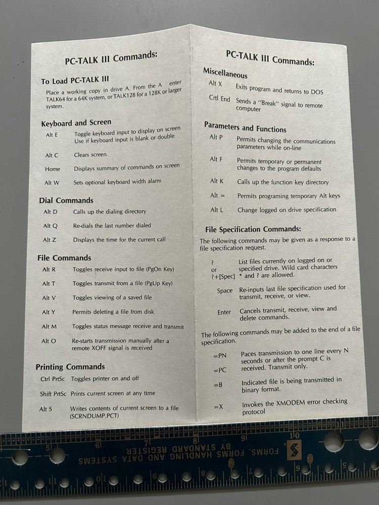 PC-Talk III Vintage PC DOS Communication Software - Disk and Manual