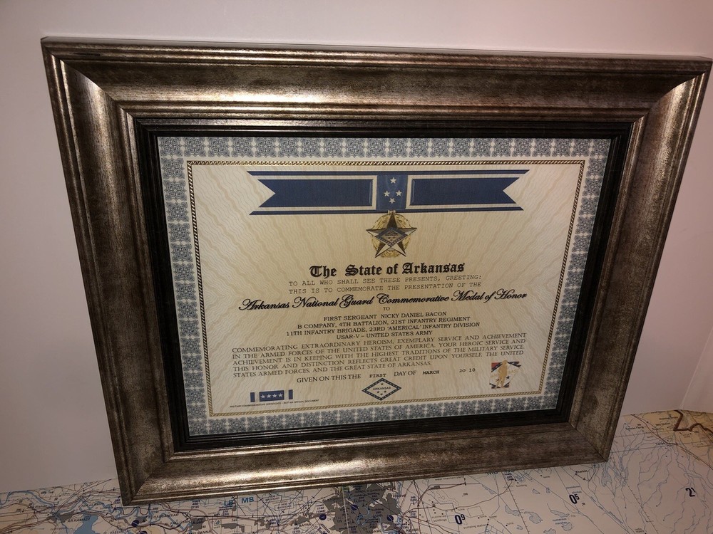 ARKANSAS - NATIONAL GUARD / COMMEMORATIVE HONOR MEDAL CERTIFICATE