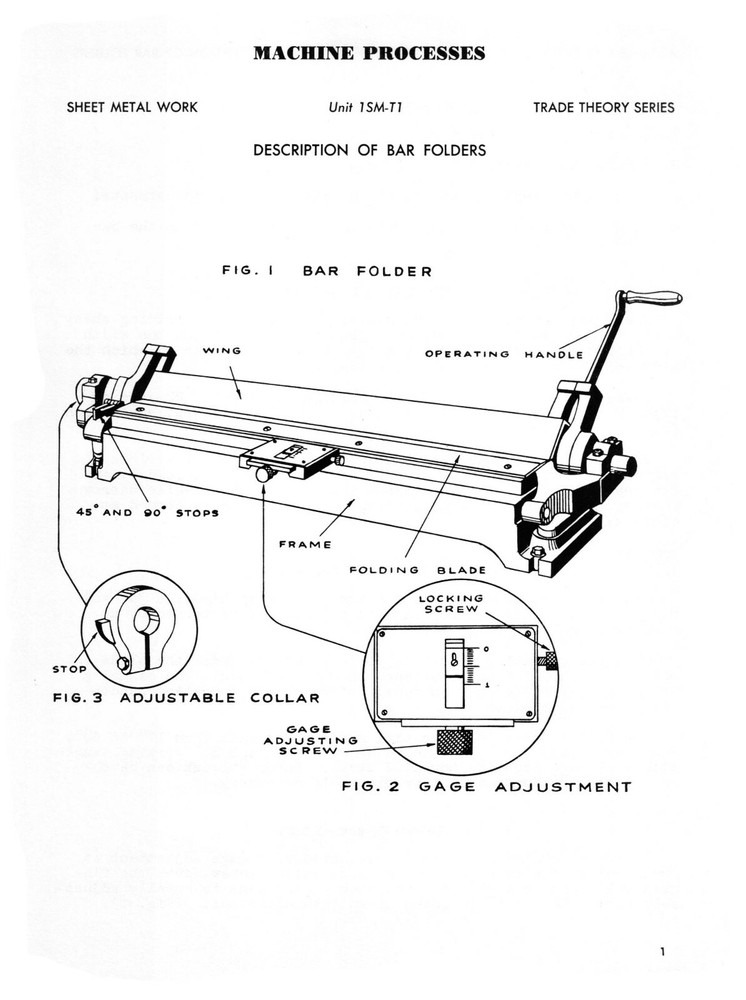 Sheet Metal Working Series- Machine Processes Instruction Manual #1321