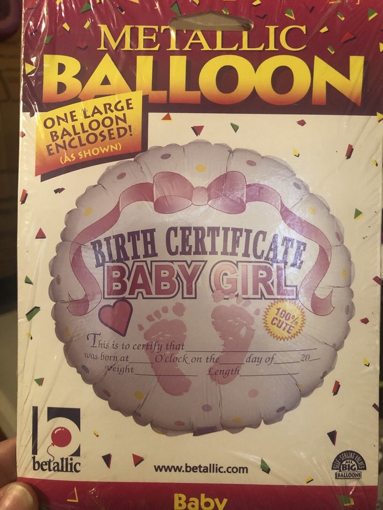 Birth Certificate Foil Balloon Party Supply