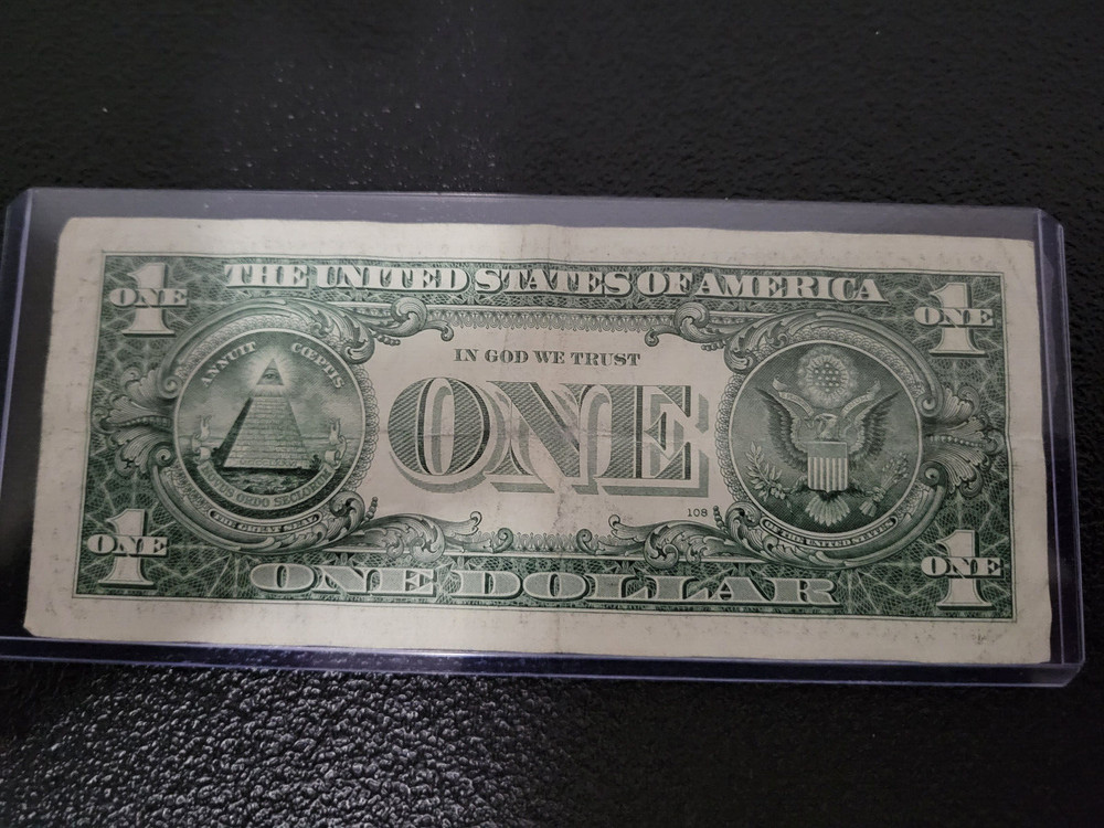 2013 One Dollar Note Over Inked Serial Numbers [1] TOP AND BOTTOM