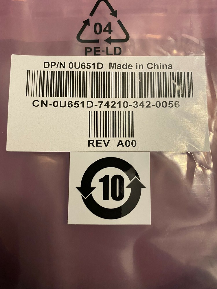 New Dell P/N 0U651D SAS 6Gbps RAID controller cable 4m / 13 ft