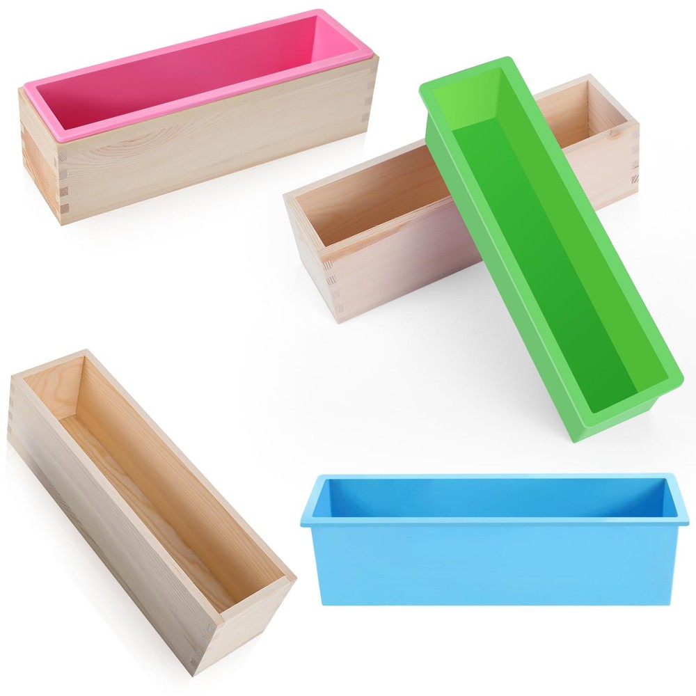 42oz Silicone Soap Loaf Mold Set  Flexible Rectangular DIY Craft Trays