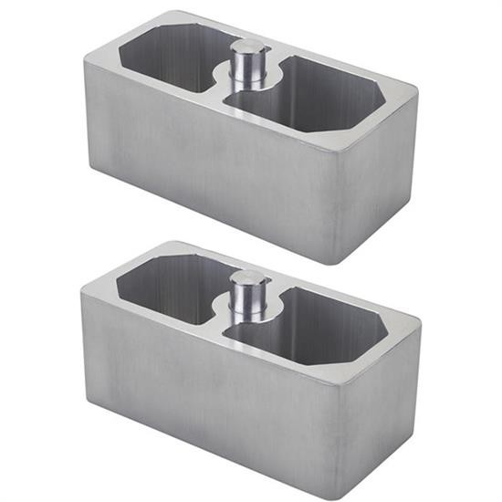 2 Inch Aluminum Extruded Leaf Spring Lowering Blocks - 2 Pack