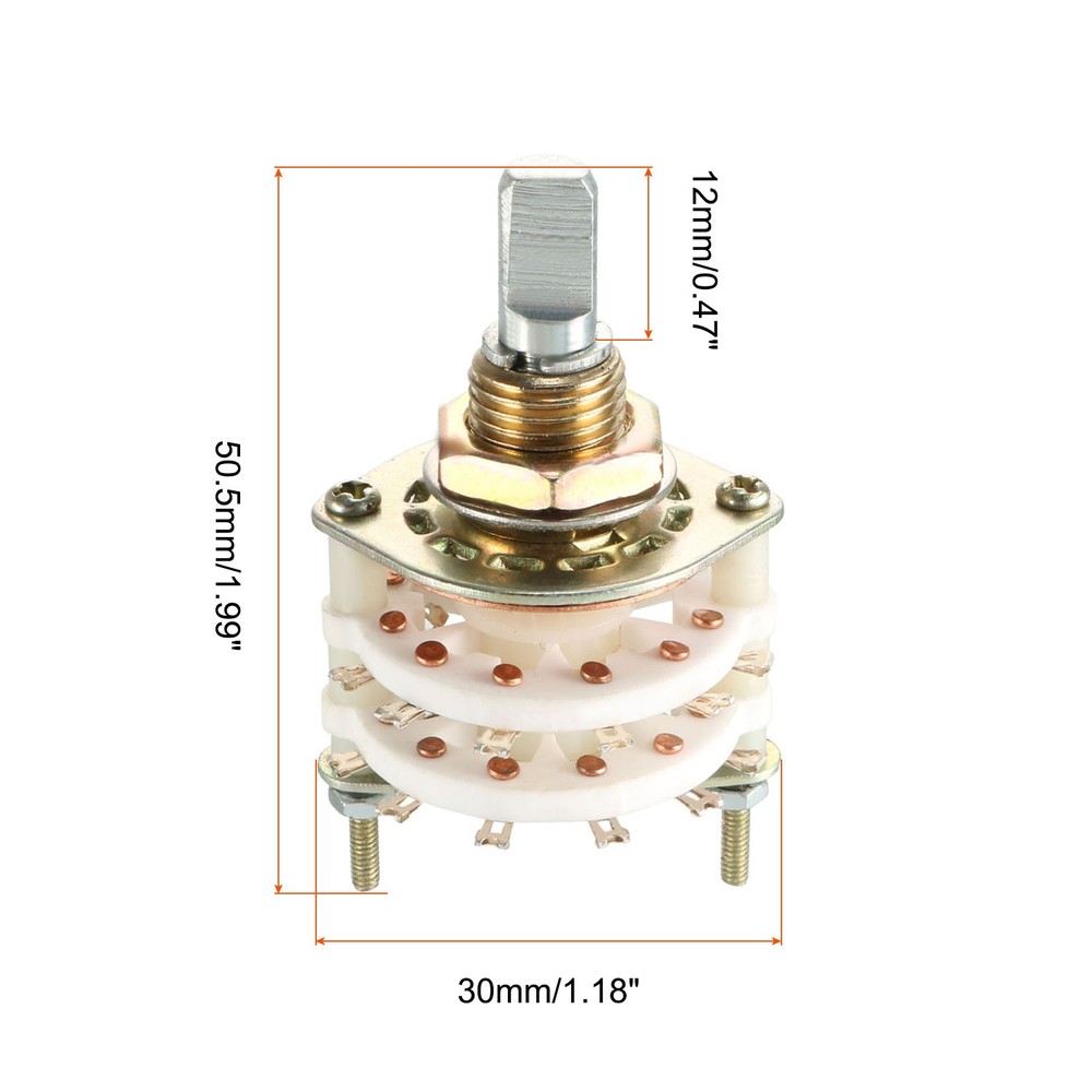 Band Selector Rotary Switch 2P6T 2 Pole 6 Throw 2 Deck