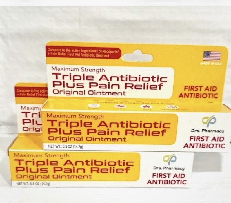 2 X Maximum Strength Triple Antibiotic Plus Pain Relief Dr Pharmecy