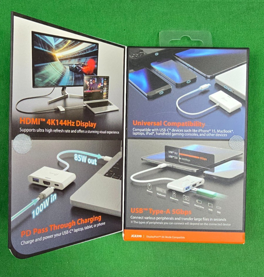 j5 Create USB-C to HDMI JCA399 (D2) with power delivery 100w NEW (e4)