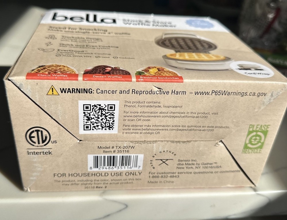 Bella Stack & Store Waffle Maker Fits-anywhere kitchenware Single Serve