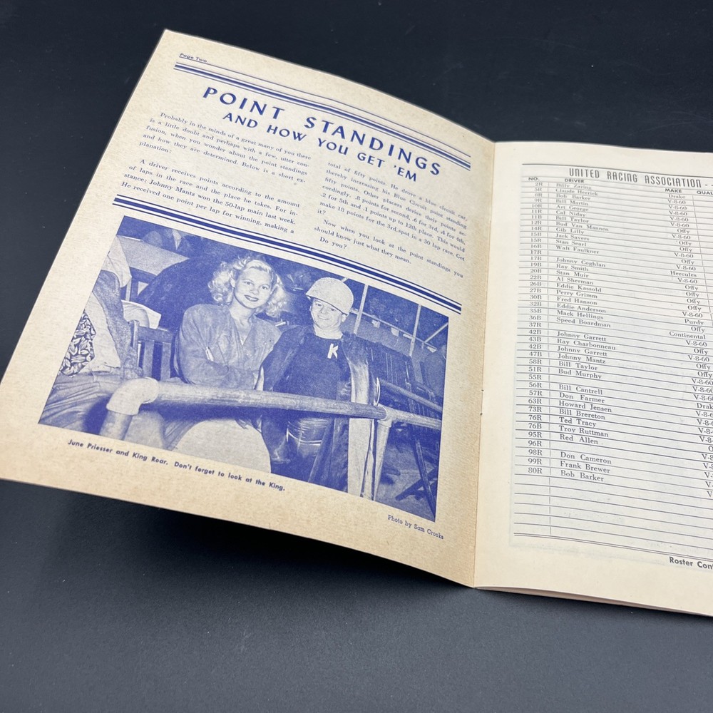 Vtg 1947 THE MIGHTY MIDGETS Auto Race Rose Bowl Speedway Pasadena Program