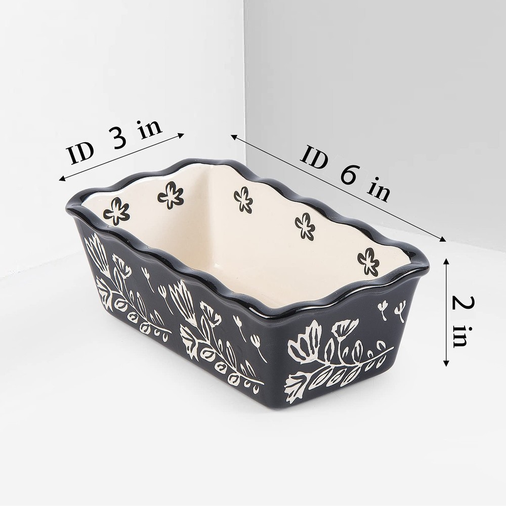 Mini Loaf Pans for Baking - 4-Piece Ceramic Bread Pans