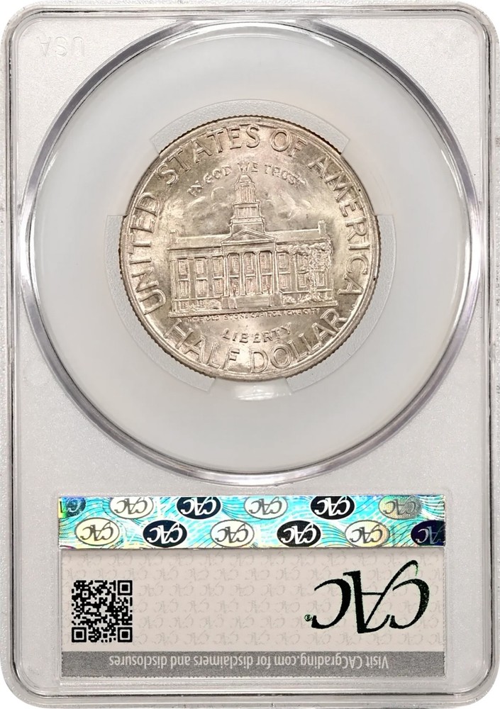 1946 Iowa Commemorative Half Dollar CAC MS66