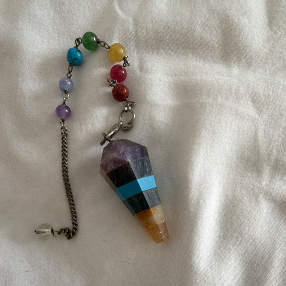 Crystal Healing 7 Pendulum Set with 3 Divination Boards and Display Holder