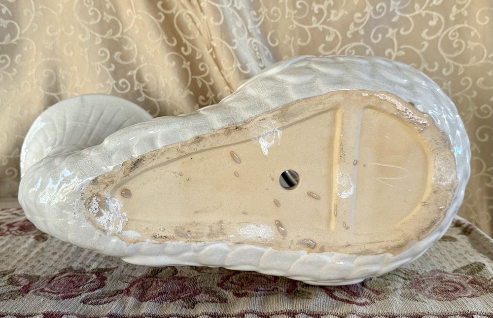 Vintage Hollywood Regency Gladding McBean Styled Cream / White Koi Fish Planter