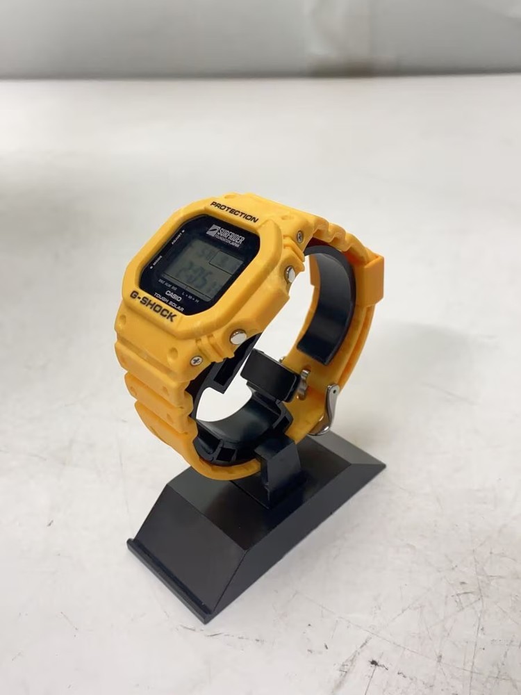 CASIO Solar Watch G SHOCK Digital Analog Rubber BLK YLW SS
