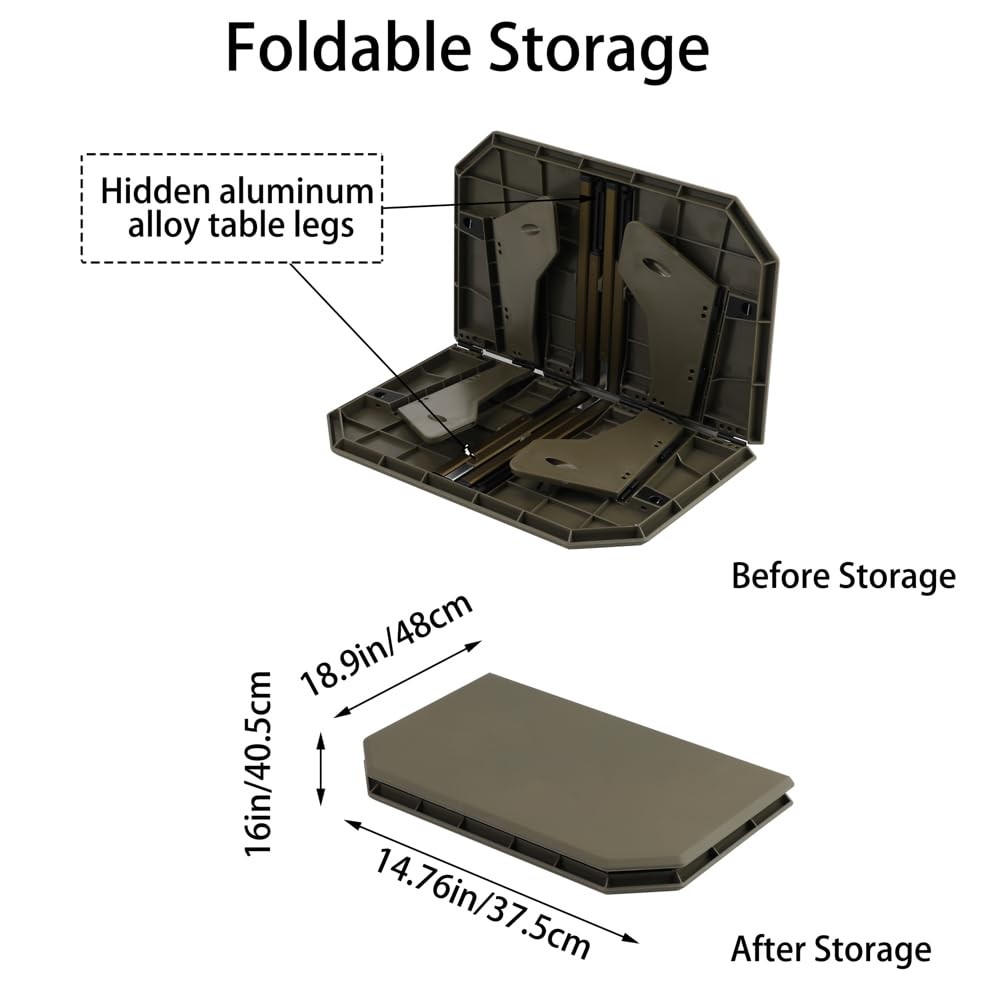 Folding Camping Table,Outdoor Small Portable Aluminum Camp Table with Backpac...
