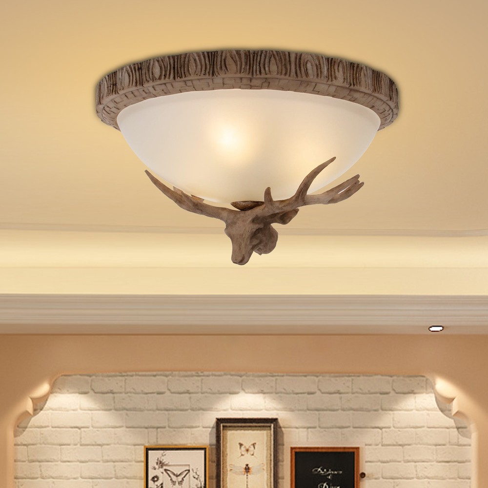 Ceiling Light, Flush Mount Lighting Fixture, 3-Light Ceiling Light Light Brown