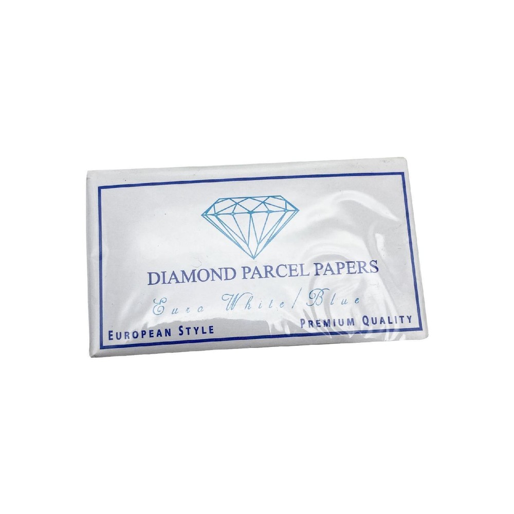 Papers Diamond Gemstone 25Pack Jewelry Parcel Package Storage 80x45mm White&Blue