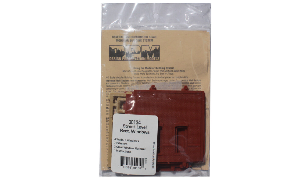 NEW DPM 30134 Street Level Rectangular Window Kit HO Scale FREE US SHIP