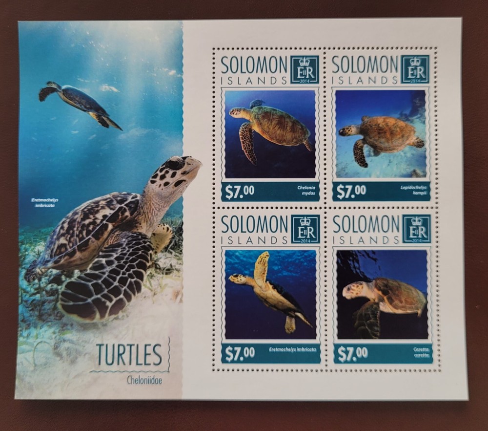 Solomon Island 2014 / Fauna - Turtles / 4v ms