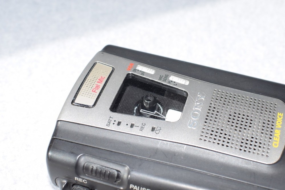 Sony Cassette-Corder TCM-459V Black Silver Tested Working W Strap