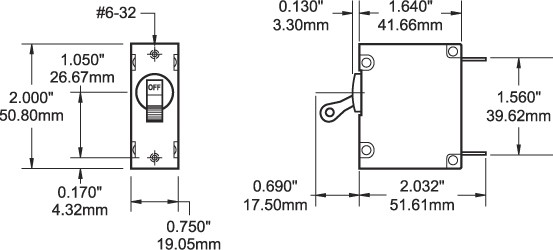 BLUE SEA CIRCUIT BREAKER AA1TOGGLE 40A RED- 7225-BSS
