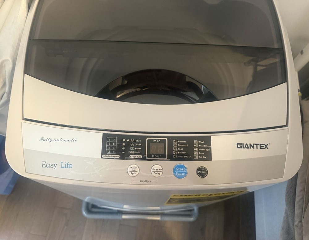 Giantex Easy Life Fully Automatic Compact Top-Loading Washing Machine White/Gray